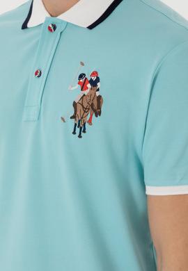 Erkek Slim Fit Polo Yaka Aqua Basic Tişört - 50298073058