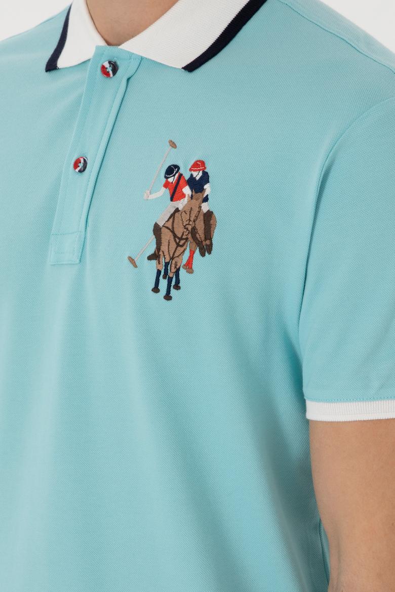 Erkek Slim Fit Polo Yaka Aqua Basic Tişört - 50298073058
