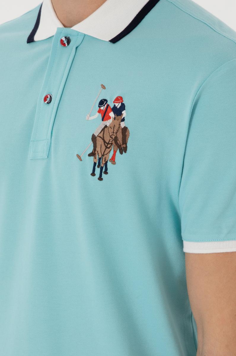 Erkek Slim Fit Polo Yaka Aqua Basic Tişört