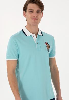 Erkek Slim Fit Polo Yaka Aqua Basic Tişört - 50298073058