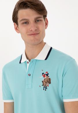Erkek Slim Fit Polo Yaka Aqua Basic Tişört - 50298073058