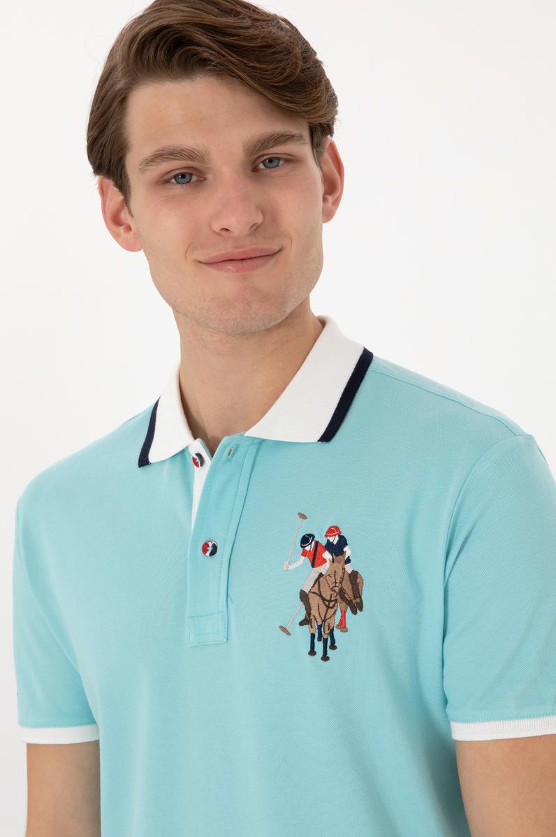 Erkek Slim Fit Polo Yaka Aqua Basic Tişört