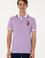 Erkek Slim Fit Polo Yaka Lila Basic Tişört