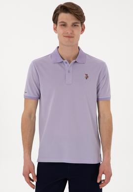 Erkek Regular Fit Polo Yaka Lila Basic Tişört - 50298072007