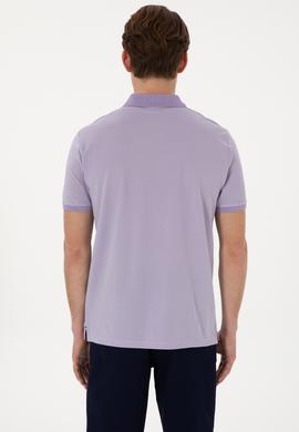 Erkek Regular Fit Polo Yaka Lila Basic Tişört - 50298072007