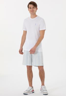 Erkek Açık Mavi Örme Şort - 50299756001