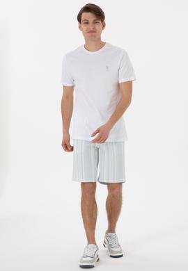 Erkek Açık Mavi Örme Şort - 50299756001