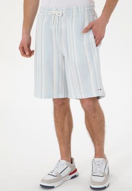 Erkek Açık Mavi Örme Şort - 50299756001