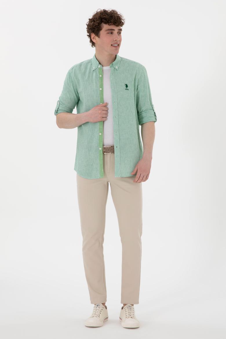 Erkek Yeşil Uzun Kollu Gömlek - 50299807024