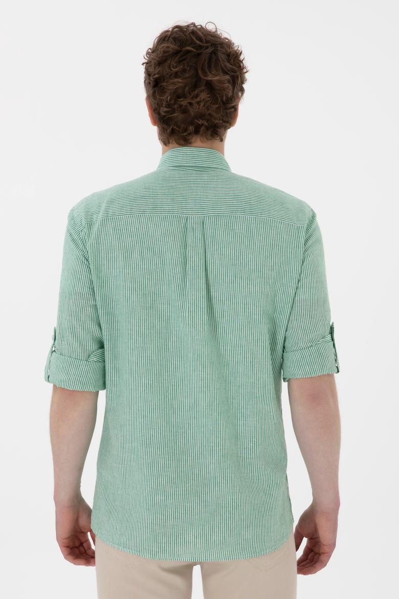 Erkek Yeşil Uzun Kollu Gömlek - 50299807024