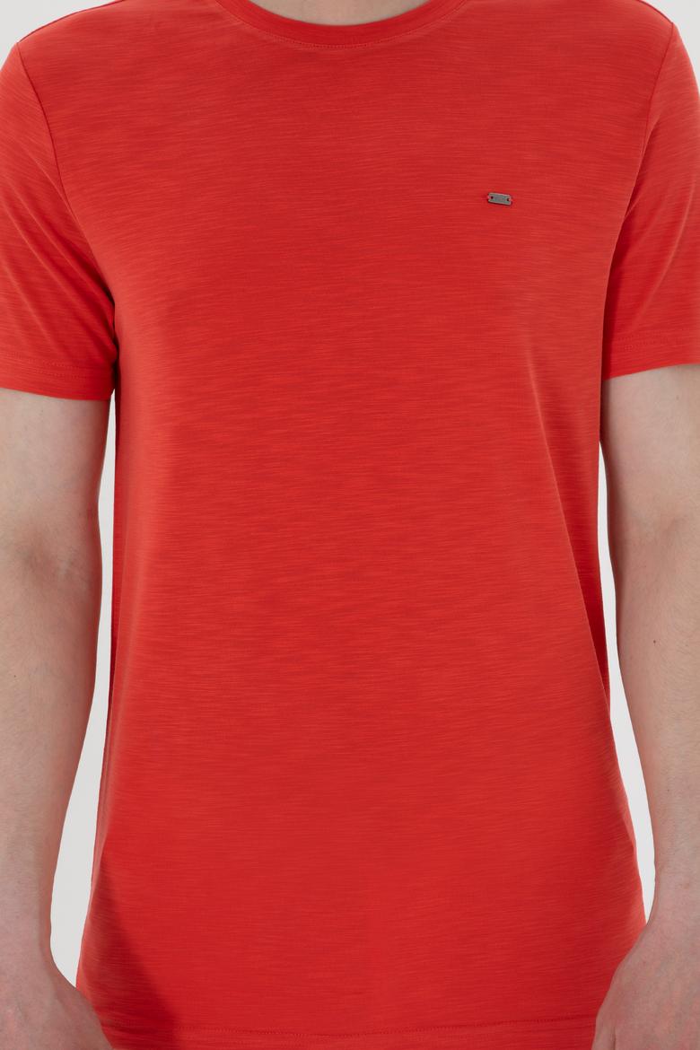 Erkek Regular Fit Bisiklet Yaka Modal Kırmızı Basic Tişört - 50298033081