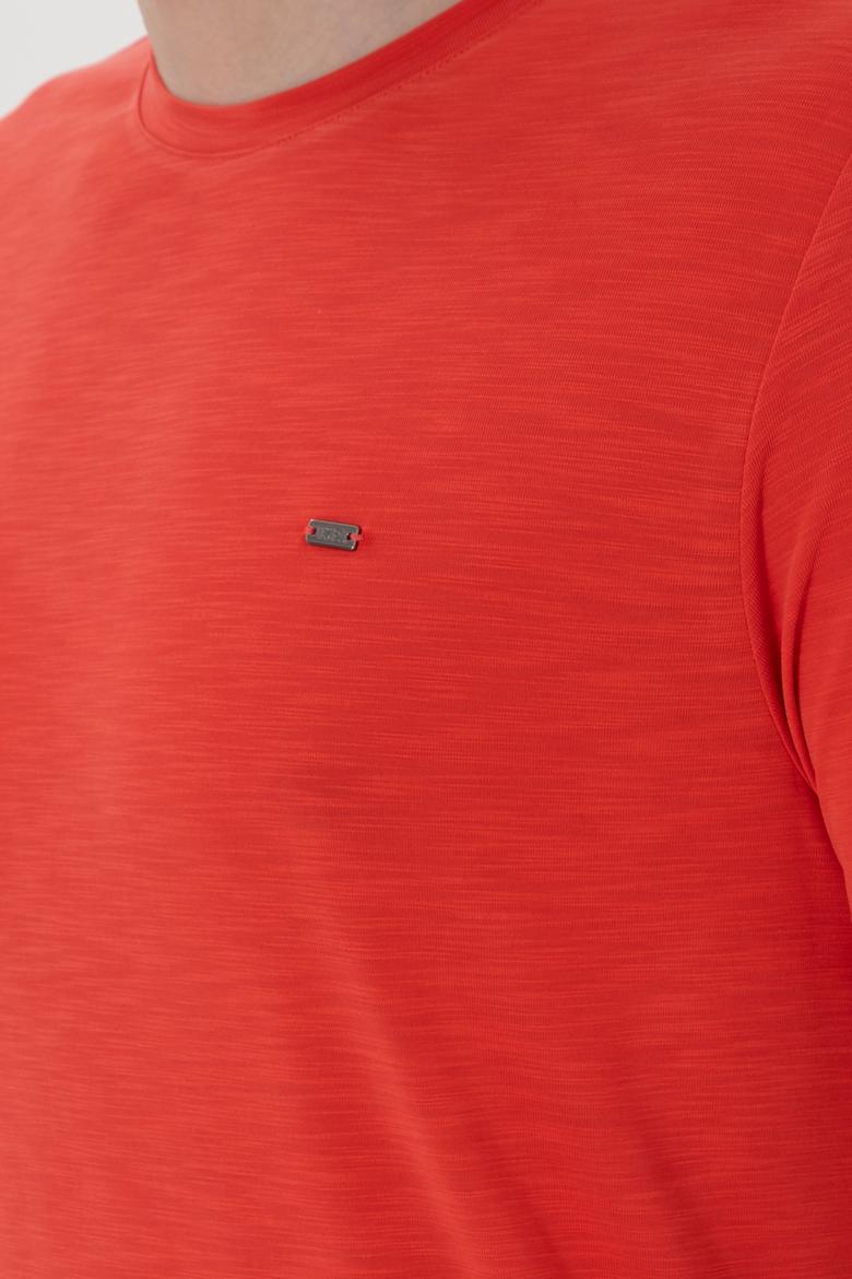 Erkek Regular Fit Bisiklet Yaka Modal Kırmızı Basic Tişört - 50298033081
