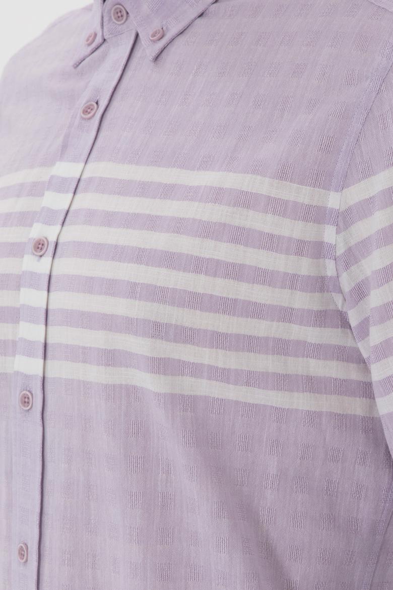 Erkek Lila Uzun Kollu Gömlek - 50300013019