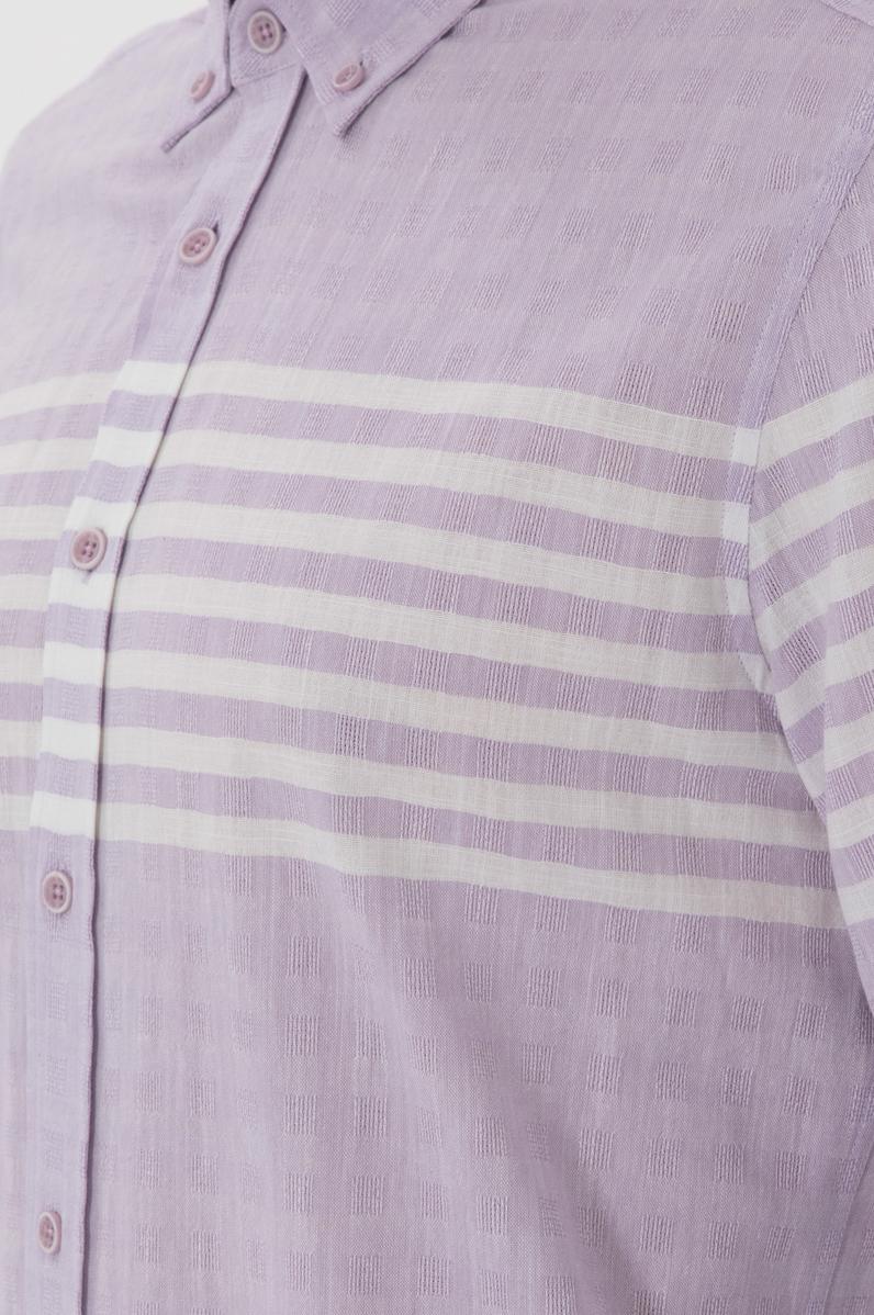 Erkek Lila Uzun Kollu Gömlek