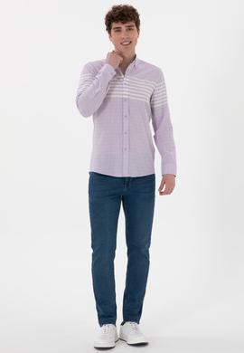 Erkek Lila Uzun Kollu Gömlek - 50300013019