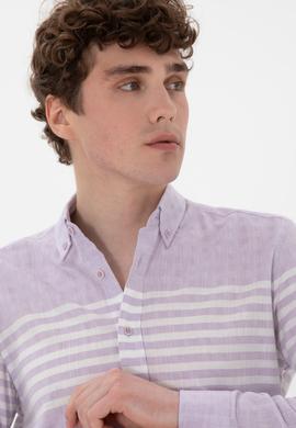 Erkek Lila Uzun Kollu Gömlek - 50300013019