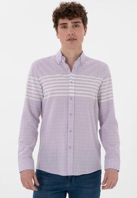Erkek Lila Uzun Kollu Gömlek - 50300013019