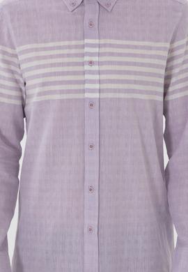Erkek Lila Uzun Kollu Gömlek - 50300013019