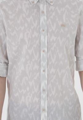 Erkek Açık Gri Uzun Kollu Gömlek - 50300445024