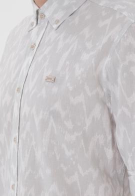 Erkek Açık Gri Uzun Kollu Gömlek - 50300445024