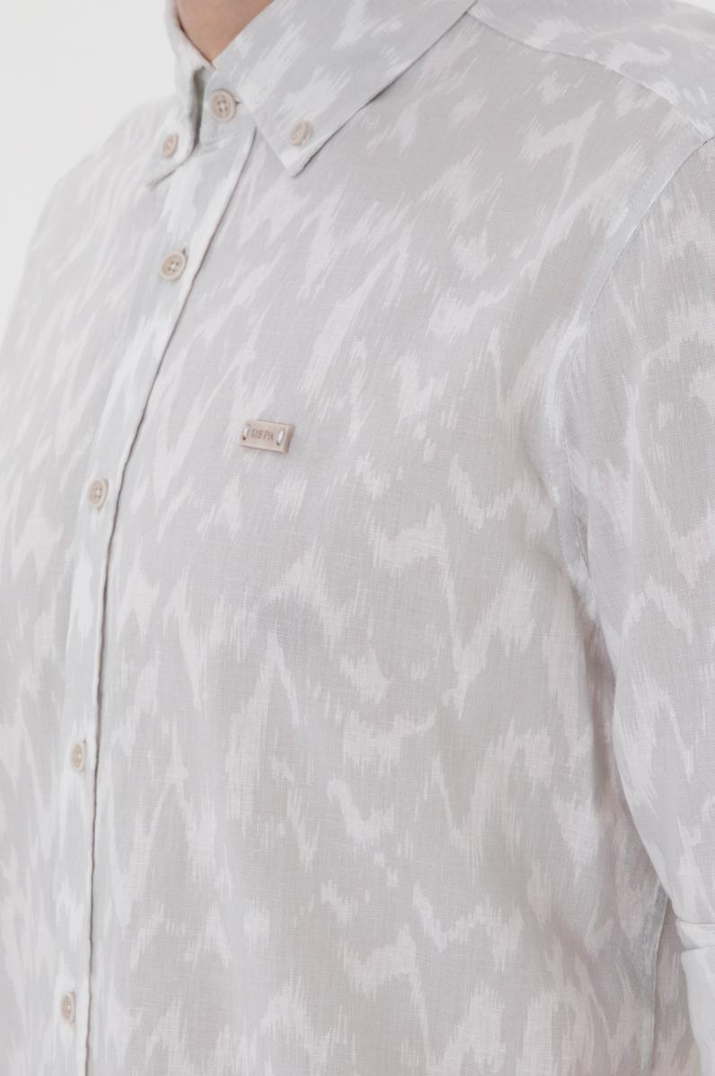 Erkek Açık Gri Uzun Kollu Gömlek