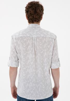 Erkek Açık Gri Uzun Kollu Gömlek - 50300445024