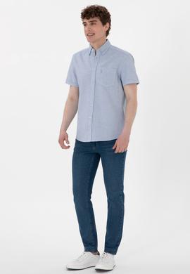 Erkek Açık Mavi Kısa Kollu Gömlek - 50300222016