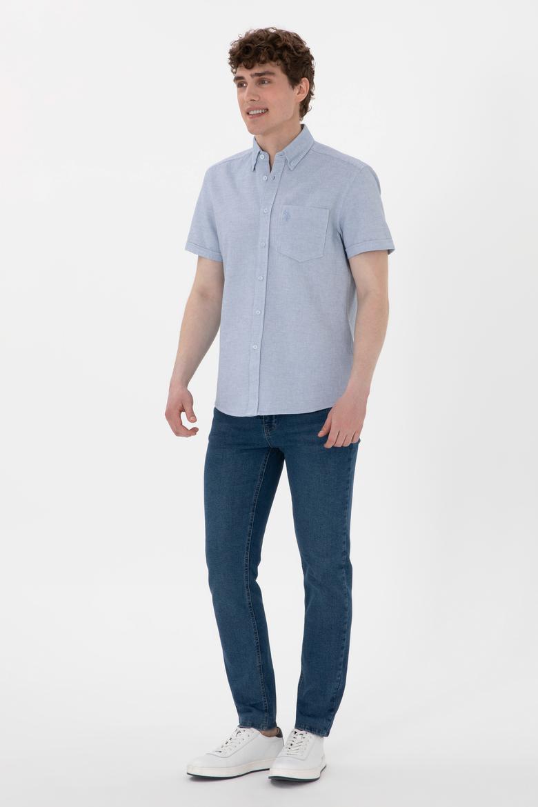 Erkek Açık Mavi Kısa Kollu Gömlek - 50300222016