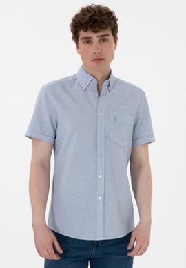 Erkek Açık Mavi Kısa Kollu Gömlek - 50300222016