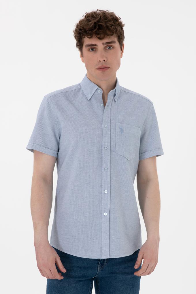 Erkek Açık Mavi Kısa Kollu Gömlek