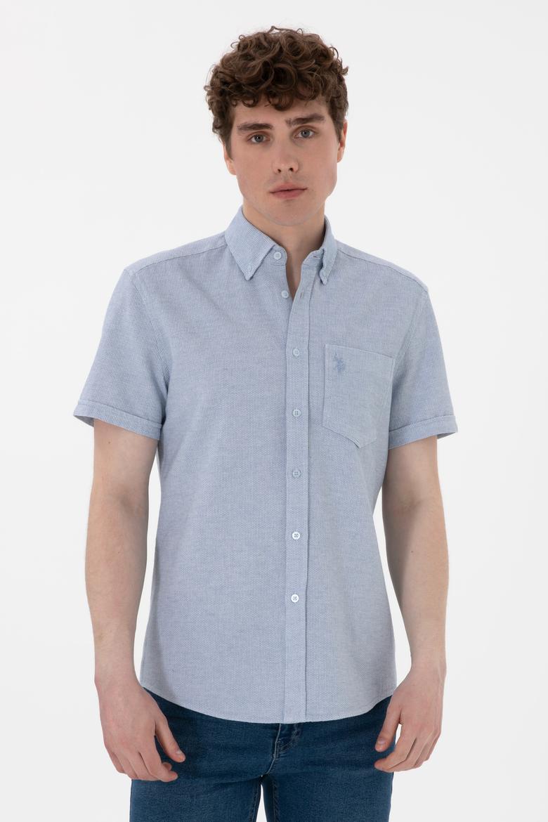Erkek Açık Mavi Kısa Kollu Gömlek