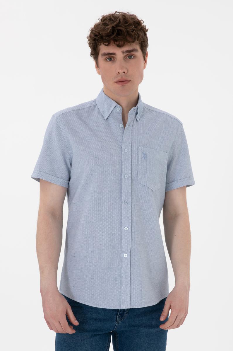 Erkek Açık Mavi Kısa Kollu Gömlek
