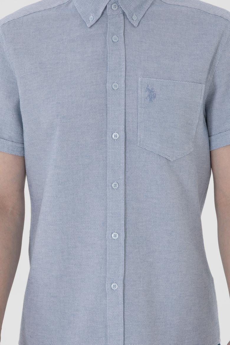 Erkek Açık Mavi Kısa Kollu Gömlek - 50300222016