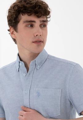 Erkek Açık Mavi Kısa Kollu Gömlek - 50300222016