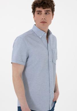 Erkek Açık Mavi Kısa Kollu Gömlek - 50300222016