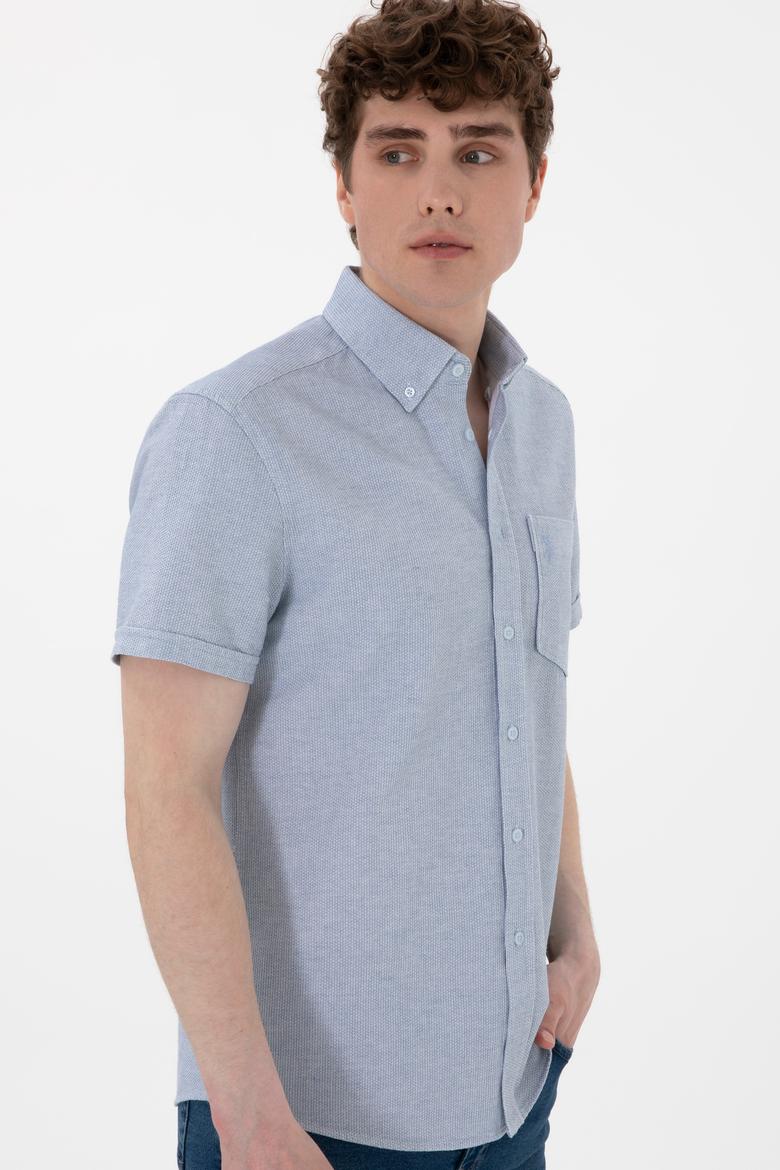Erkek Açık Mavi Kısa Kollu Gömlek - 50300222016