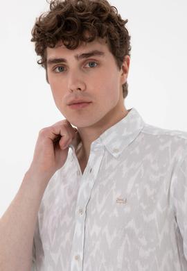 Erkek Açık Gri Uzun Kollu Gömlek - 50300445024