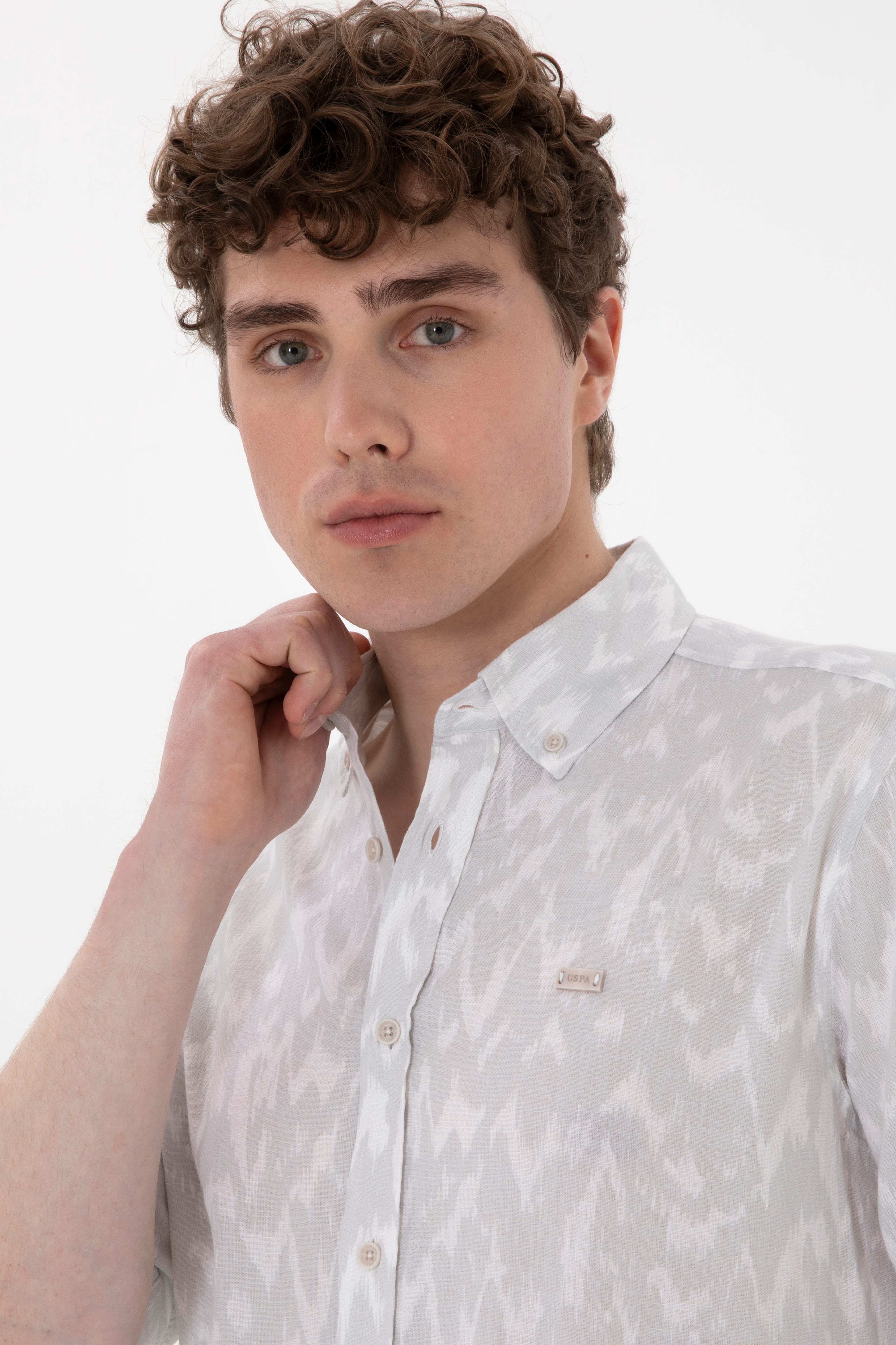 Erkek Açık Gri Uzun Kollu Gömlek