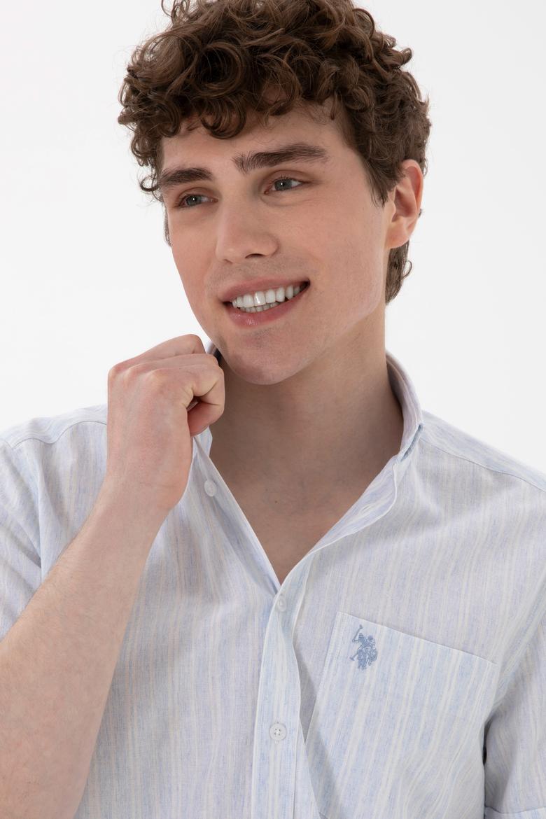 Erkek Açık Mavi Kısa Kollu Gömlek - 50300197008