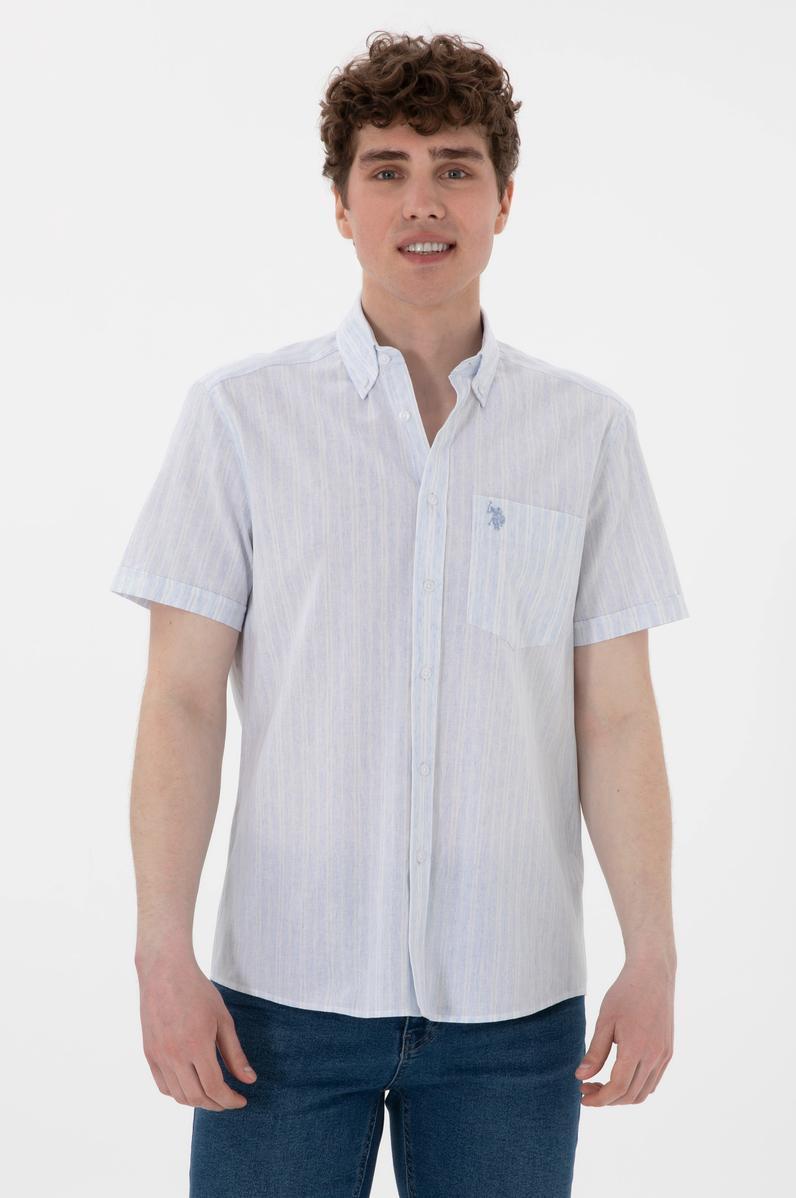 Erkek Açık Mavi Kısa Kollu Gömlek