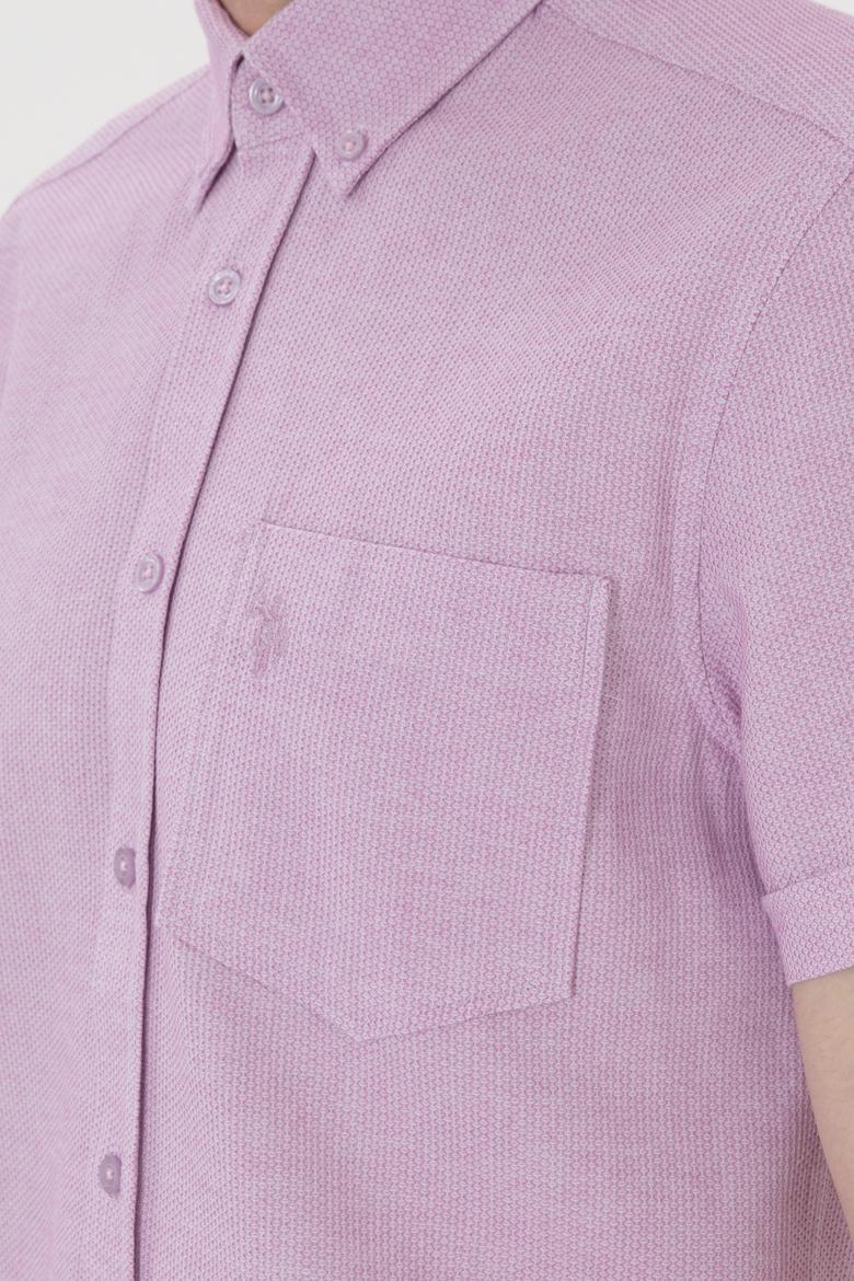 Erkek Lila Kısa Kollu Gömlek - 50300222024