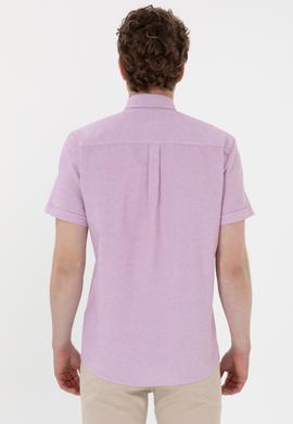 Erkek Lila Kısa Kollu Gömlek - 50300222024