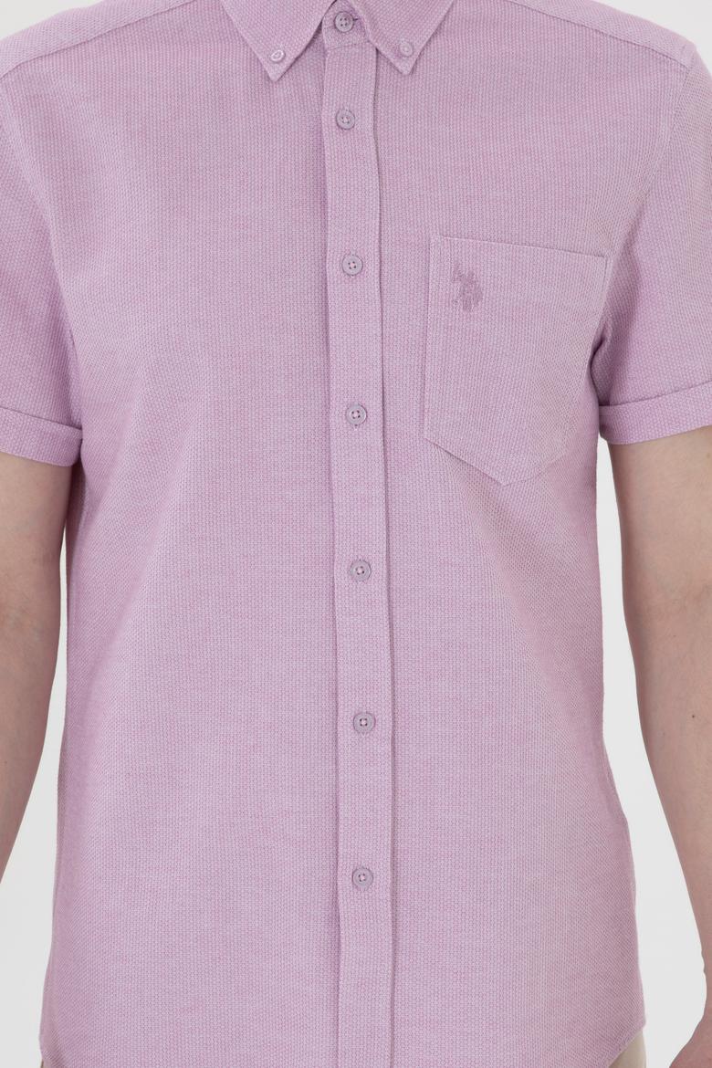 Erkek Lila Kısa Kollu Gömlek - 50300222024