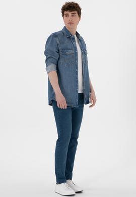 Erkek Açık Mavi Jean Gömlek - 50304377002