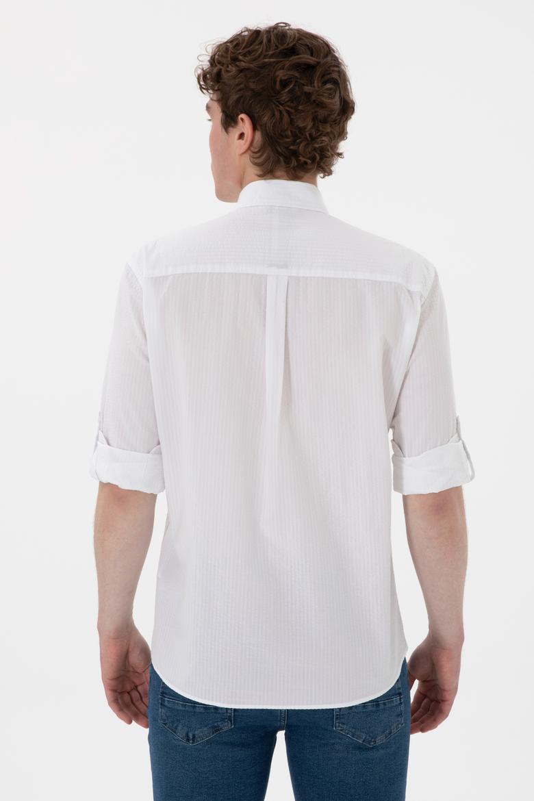 Erkek Beyaz Uzun Kollu Gömlek - 50305716009