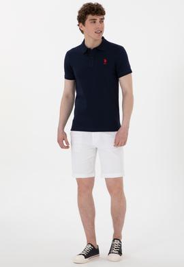 Erkek Slim Fit Polo Yaka Lacivert Basic Tişört - 50298011051