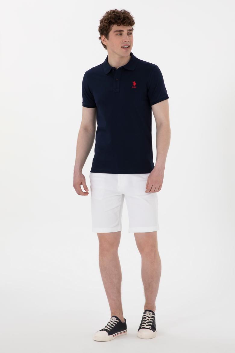 Erkek Slim Fit Polo Yaka Lacivert Basic Tişört - 50298011051