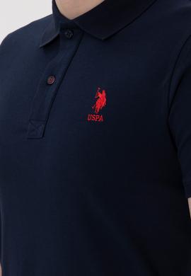 Erkek Slim Fit Polo Yaka Lacivert Basic Tişört - 50298011051