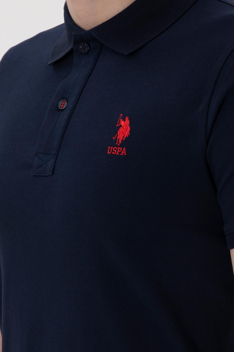 Erkek Slim Fit Polo Yaka Lacivert Basic Tişört - 50298011051