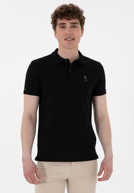 Erkek Slim Fit Polo Yaka Siyah Basic Tişört - 50298011001